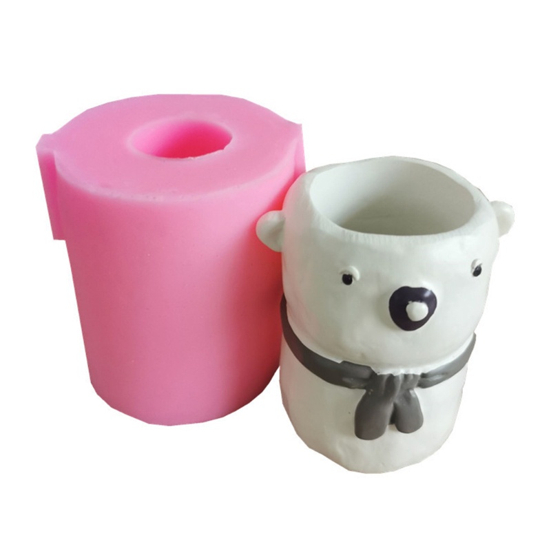Khuôn Silicone làm chậu cây mọng nước hình gấu nhỏ DIY