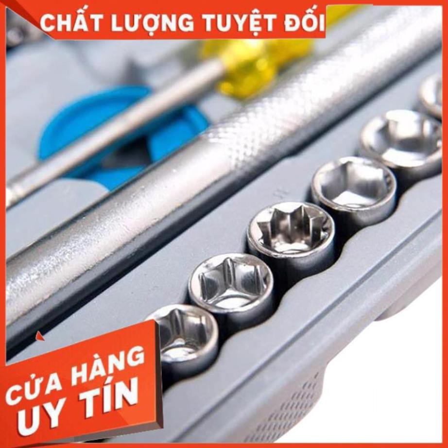 Bộ khẩu mở siết ốc 40 chi tiết thông minh, Bộ đồ sửa xe AIWA  Chất Liệu Tốt, Bền và Tiện Dụng