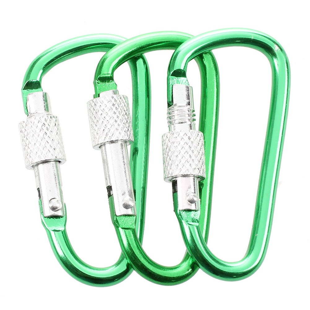 3 Pcs 5Cm Length Loaded Gate Aluminum Alloy Locking Carabiner