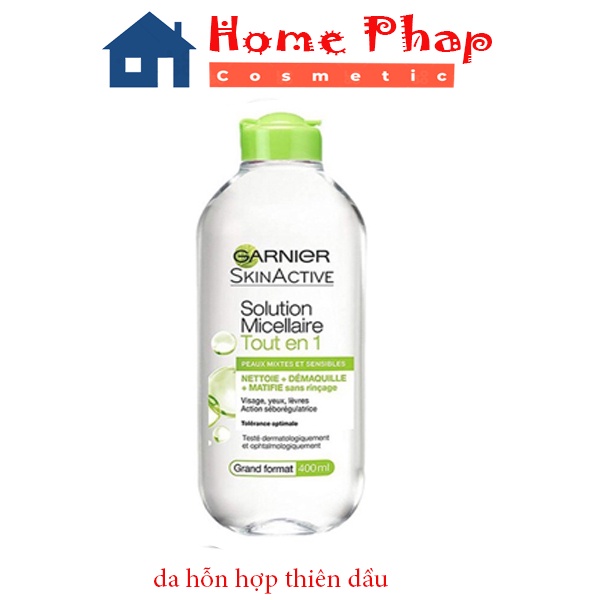 Nước Tẩy Trang Garnier 400ml Pháp cho da dầu, da nhạy cảm và mọi loại da hỗn hợp | BigBuy360 - bigbuy360.vn