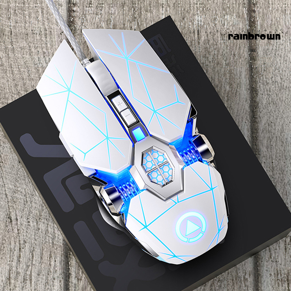 Wired Mechanical USB 7 Buttons LED Backlit Mute Gaming Mouse Mice for PC Laptop /RXDN/