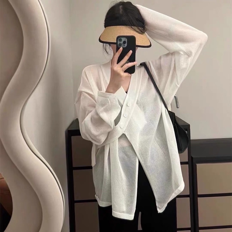 Áo thun tay dài kiểu khoác xéo cá tính