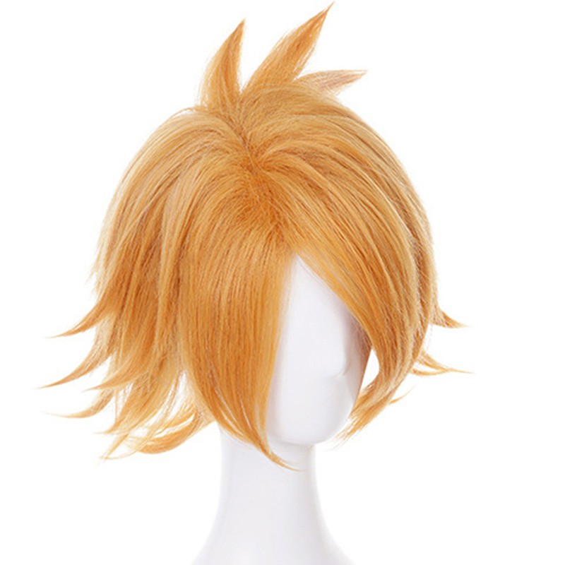 Bộ tóc giả màu vàng hóa trang nhân vật anime Kaminari Denki cho các fan dùng trong triển lãm cosplay