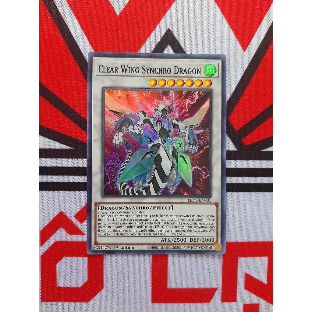 Thẻ Bài Yugioh Monster Clear Wing Synchro Dragon - LED8-EN001 - Super Rare 1st Edition