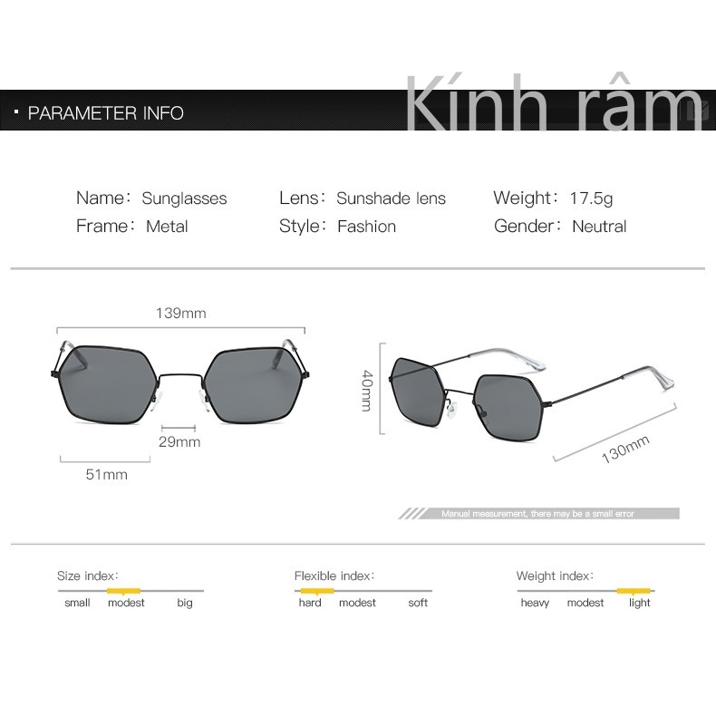 Mắt kính râm thời trang dành cho nam và nữ