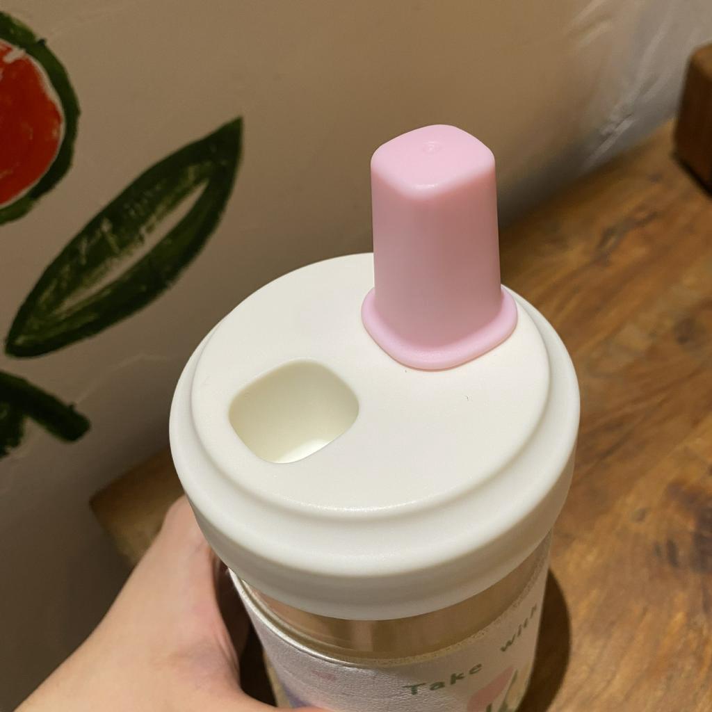 Bình Nước Thủy Tinh Chịu Nhiệt Cao Kèm Ống Hút Họa Tiết Hoa Tulip Xinh Xắn