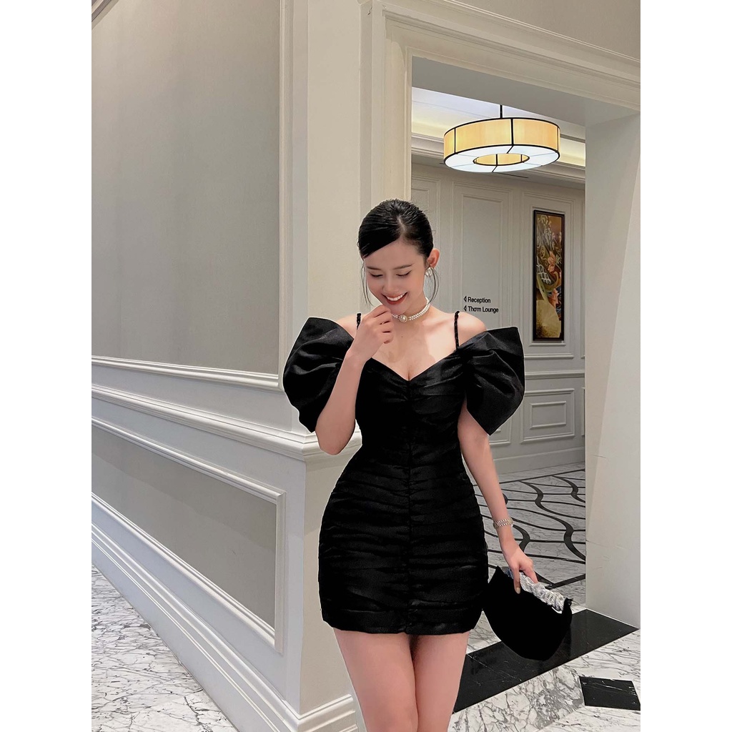 Đầm Ngắn Nữ Body Full Ruffle , Chất Vải taffta silk Thoải Mái , WDN000286 ,SOMEHOW
