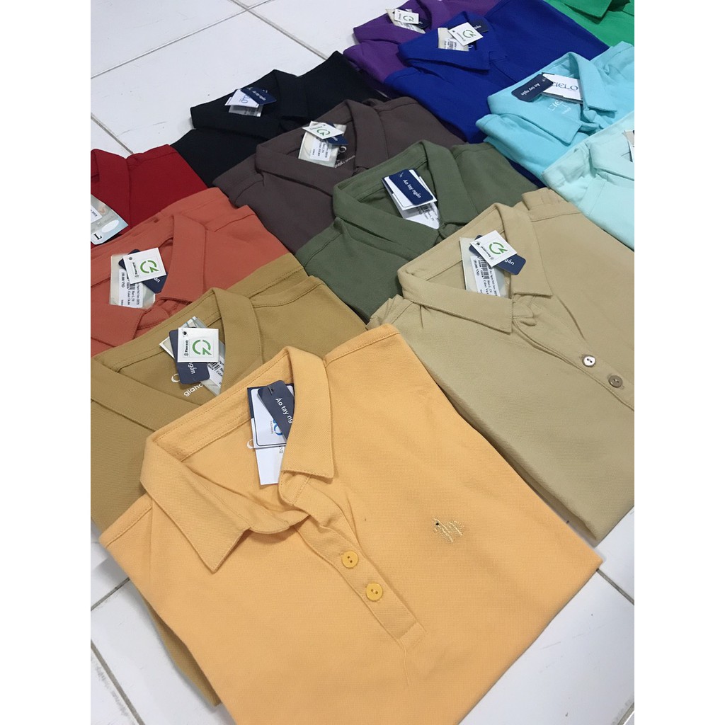 Áo Polo nữ Thun Caro Gia Hồi Kiểu Dáng đơn giản (Size M-&gt;XL)
