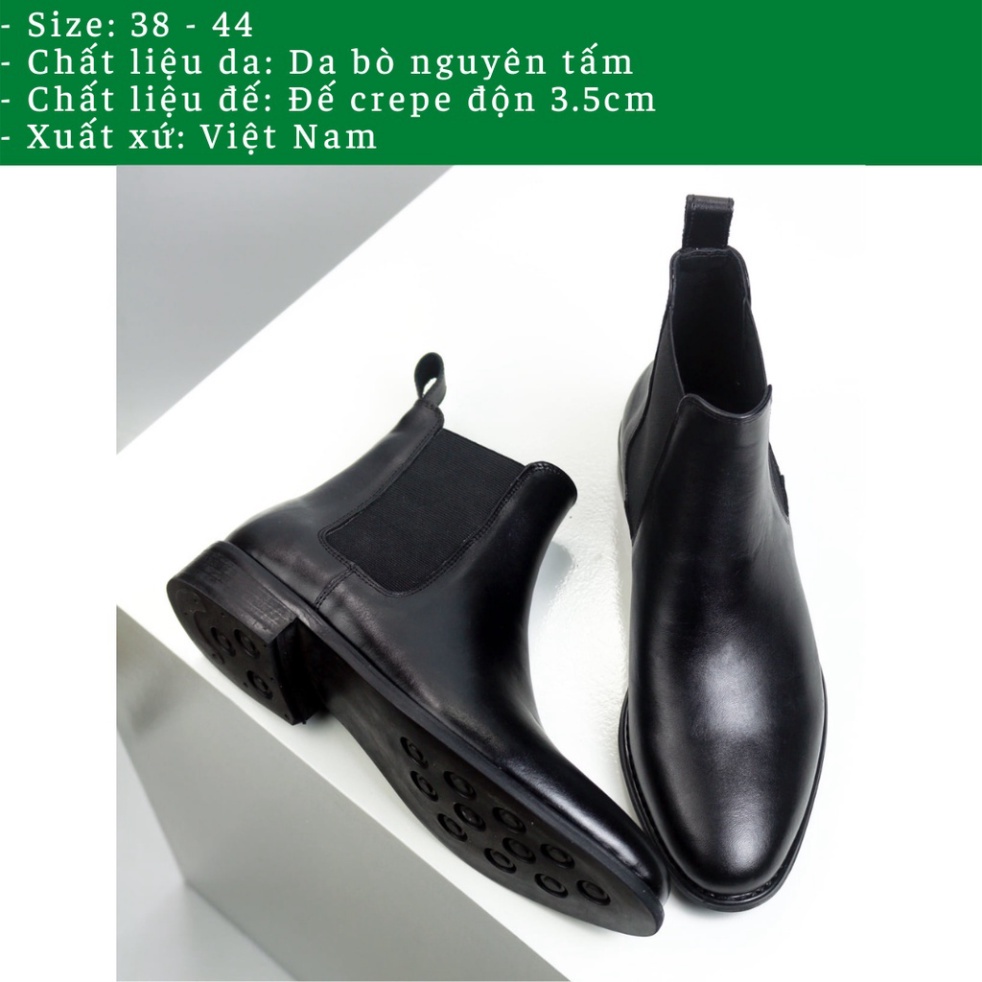 Giày Chelsea boots thời trang nam chất liệu da bò giúp tăng chiều cao 3.5cm 💖Bảo hành 12 tháng💖 | BigBuy360 - bigbuy360.vn