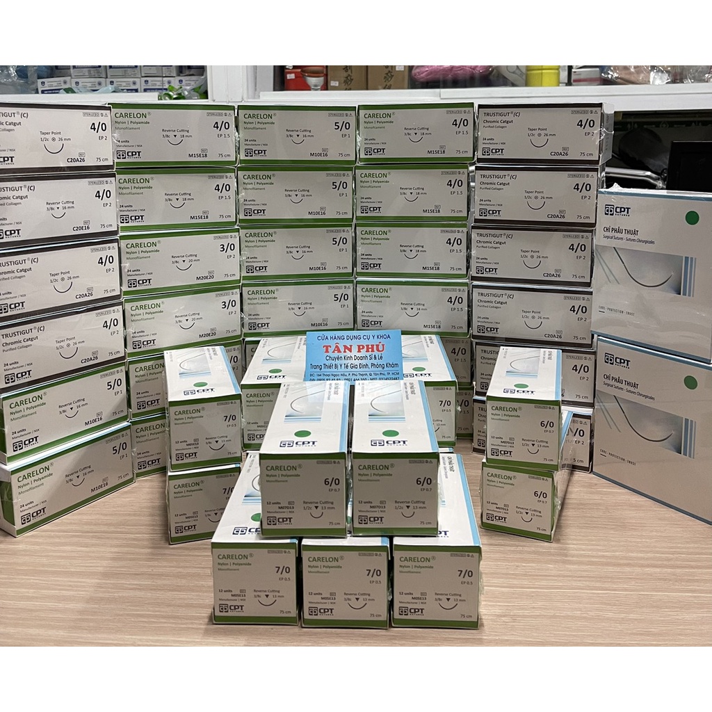 Chỉ Phẫu Thuật Nylon Cpt (3/0, 4/0, 5/0, 6/0, 7/0)