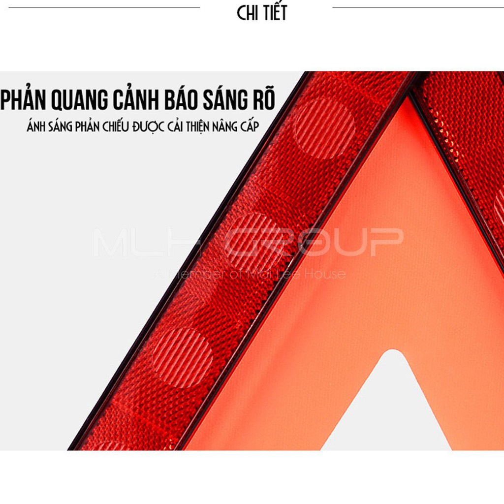 Biển Báo Phản Quang Tam Giác Cho Xe Ô tô, Xe Hơi, Xe Tải, Xe Container Rơ-móc Cảnh Báo Nguy Hiểm Từ Xa MLH