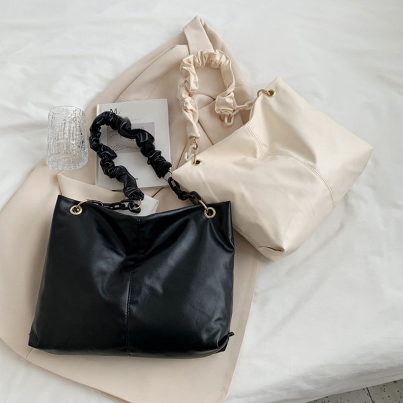 Túi Xách Da PU Kẹp Nách Phối Dây Xích Thời Trang Cho Nữ