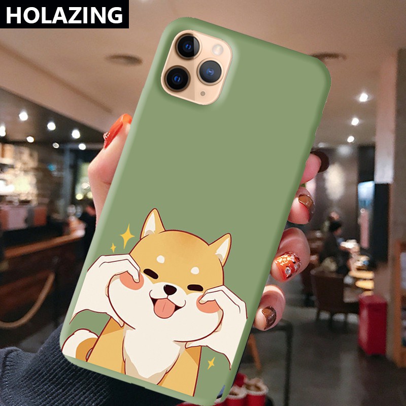 Ốp điện thoại silicon mềm hình chó Shiba nhiều màu cho iPhone 12Mini 11ProMax XSMax XR SE 2020 8+ 7 6S