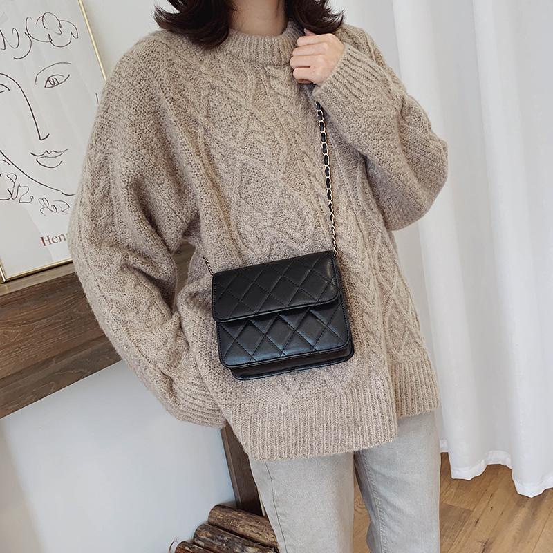 Túi đeo vai hình vuông mini chất lượng cao phong cách Pháp thời trang cho nữ