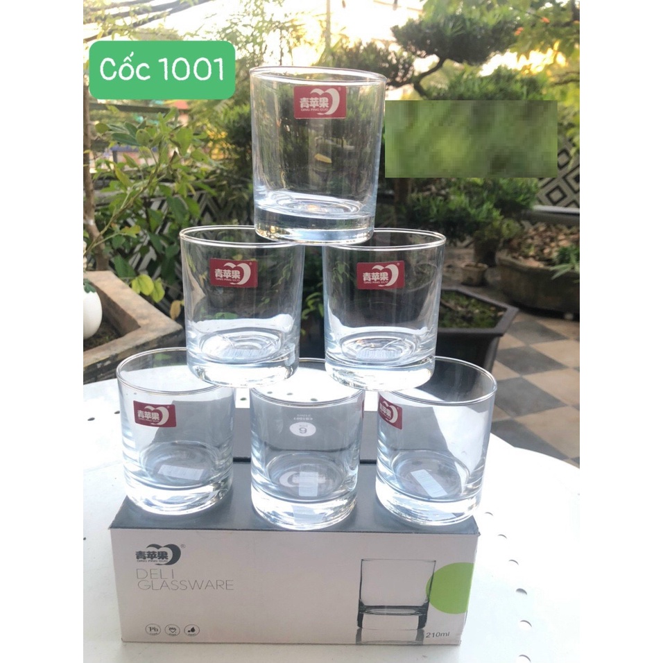 Bộ 6 cốc Thuỷ Tinh thấp Dáng Thẳng Trơn 210ml Deli ES1001