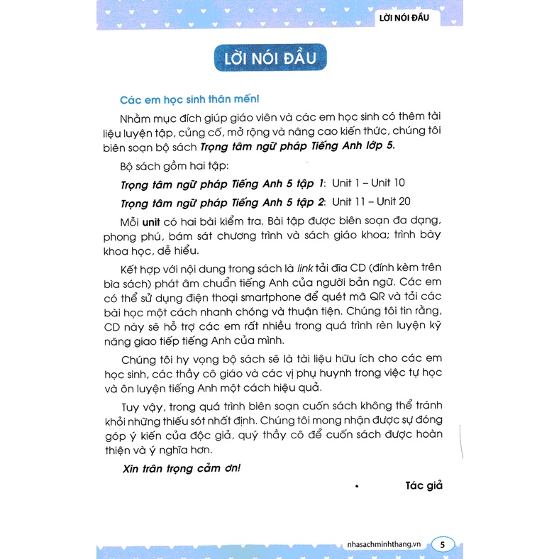 Sách - The langmaster - Trọng tâm ngữ pháp tiếng Anh lớp 5 tập 1 (tái bản 1)