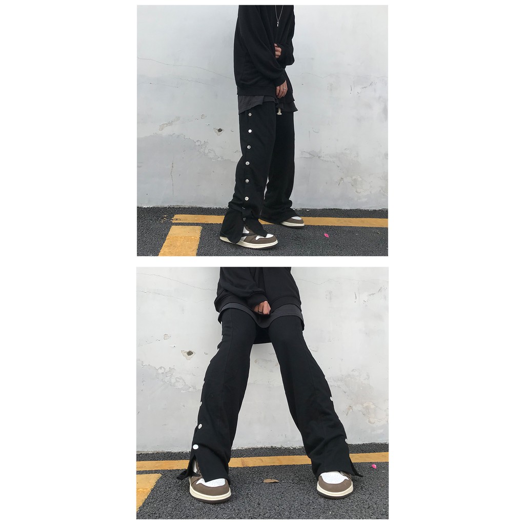 Quần thể thao nam ống rộng khuy nút-2 màu ĐEN/XÁM - BOX SHOP 333 | BigBuy360 - bigbuy360.vn