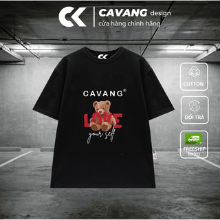 Áo thun cavang love yourself - trắng/đen - unisex