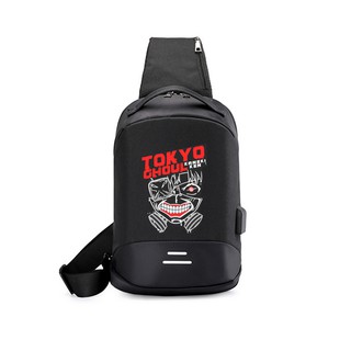Túi đeo chéo Tokyo Ghoul có cổng nối sạc usb và tai nghe