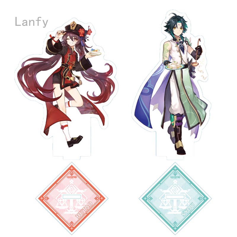 Bảng acrylic trang trí bàn làm việc hình anime Genshin