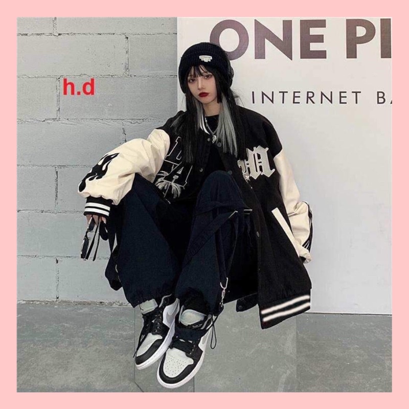 Áo khoác bomber Jacket nam nữ LA tay lửa Hàng loại 1 cá tính Trend 2022 phong cách Hàn QuốcChất nỉ vs gió chống nắng