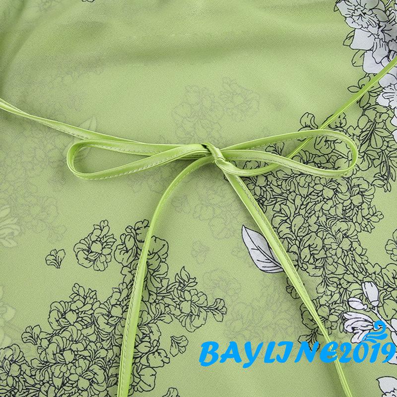 Đầm không tay cổ chữ V in hoa thời trang