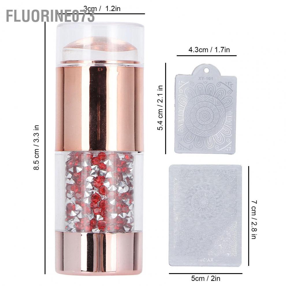 [Hàng mới về] Con dấu và tấm dập trang trí móng tay 2 đầu bằng silicone