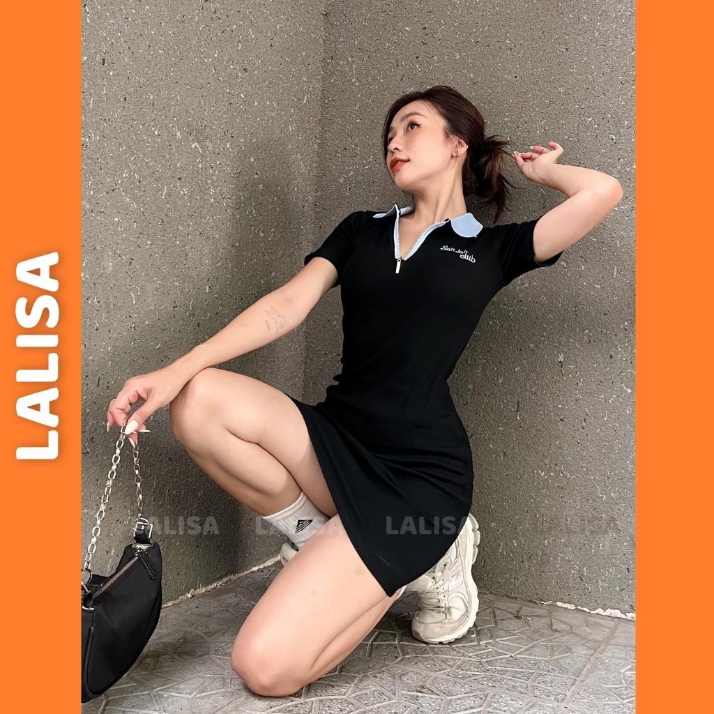 Đầm Ôm Body Thun Dáng Suông Ngắn LALISA Váy Polo Nữ Nhún Sexy Thiết kế dài vải cotton len đi chơi, đi biển đẹp VD026 | BigBuy360 - bigbuy360.vn