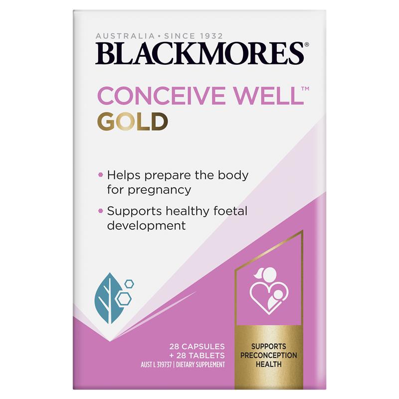 Viên uống tăng khả năng thu thai / Bổ Trứng Blackmores Conceive Well Gold 56 viên của Úc