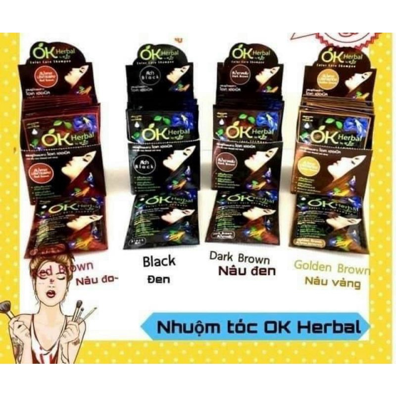 Dầu Gội Nhuộm Tóc thảo dược OK Herbal 30ml