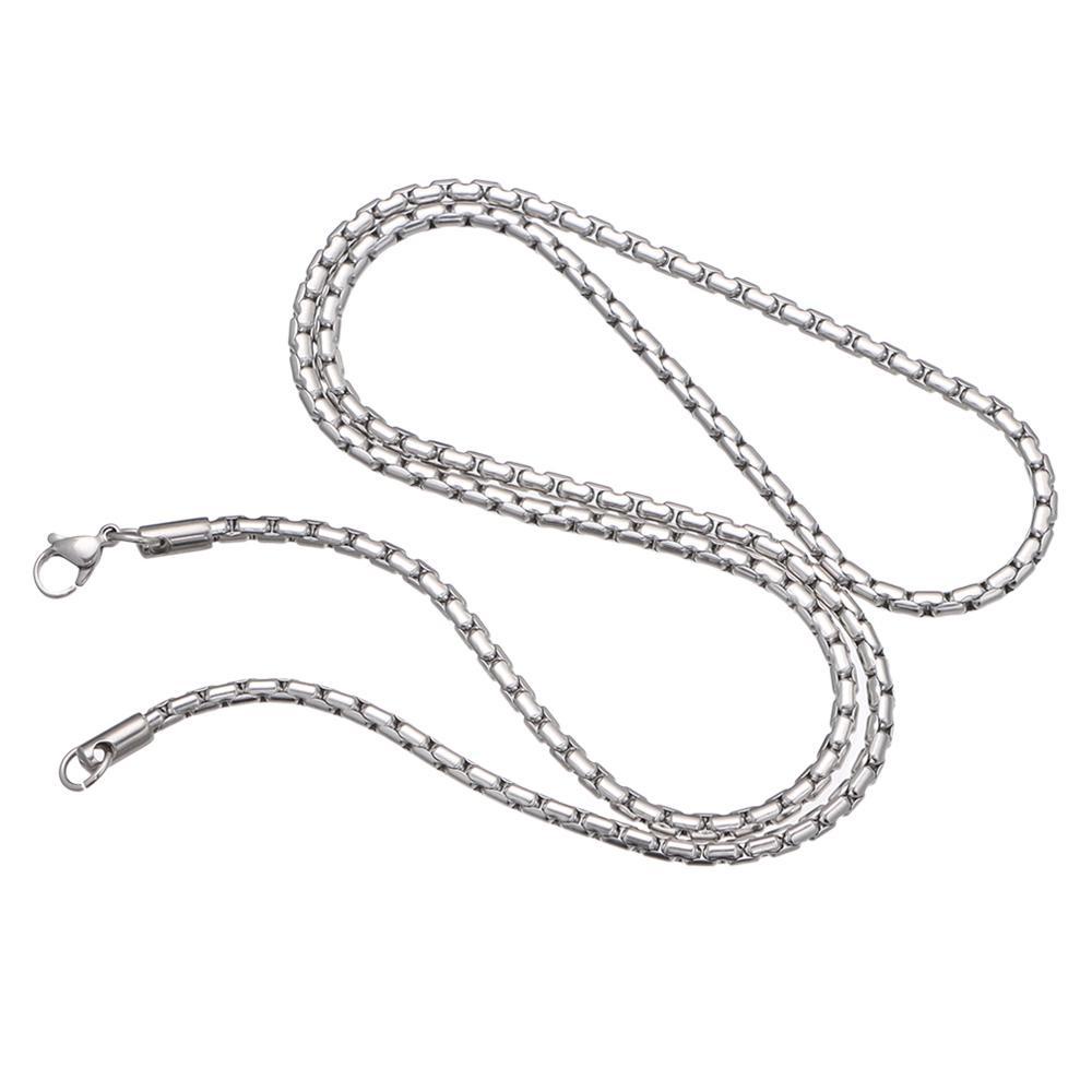 Vòng cổ Bằng Thép Không Gỉ Màu Sắc Bạc Thời Trang Cho Nam Và Nữ