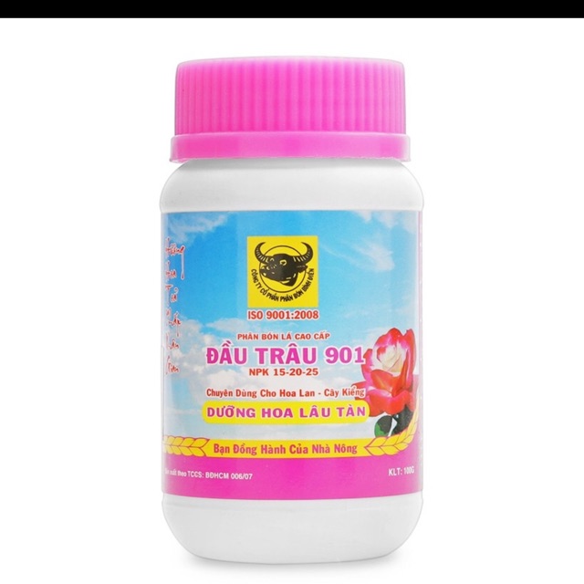 Phân bón lá đầu trâu 901- Dưỡng hoa lâu tàn- Lọ 100gam
