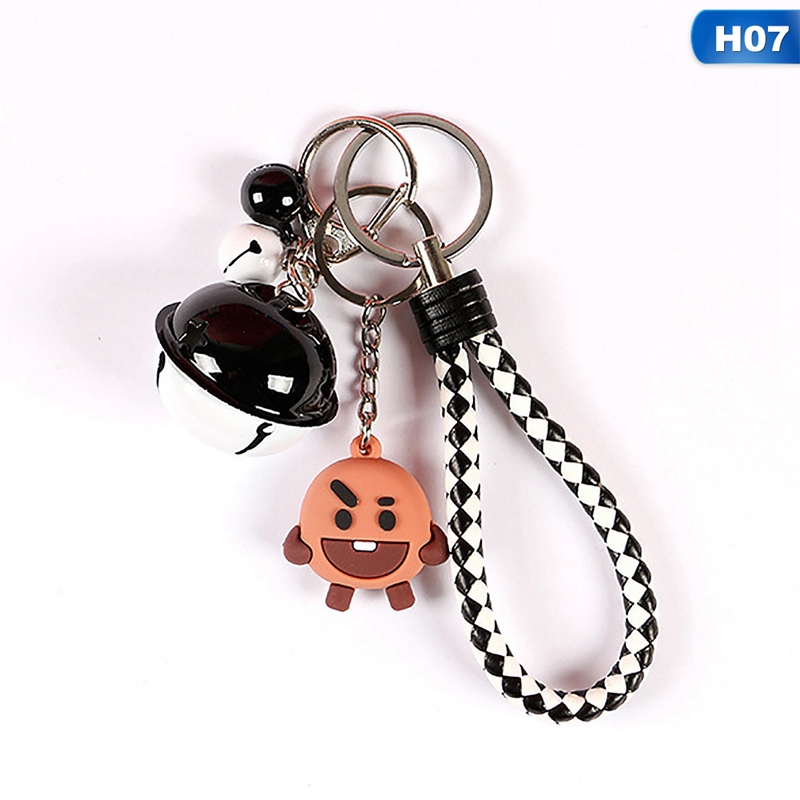 Móc khoá KPOP BTS bằng pvc hình búp bê và chuông