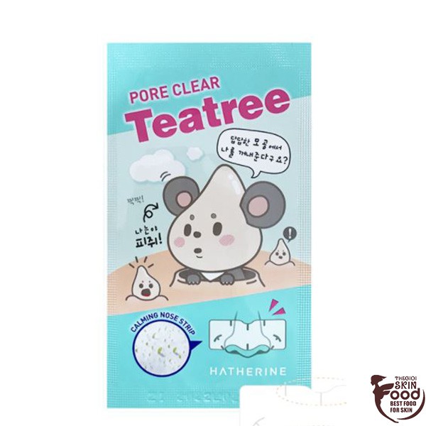 1 Miếng] Miếng Dán Lột Mụn Đầu Đen Chiết Xuất Tràm Trà Hatherine Pore Clear Calming