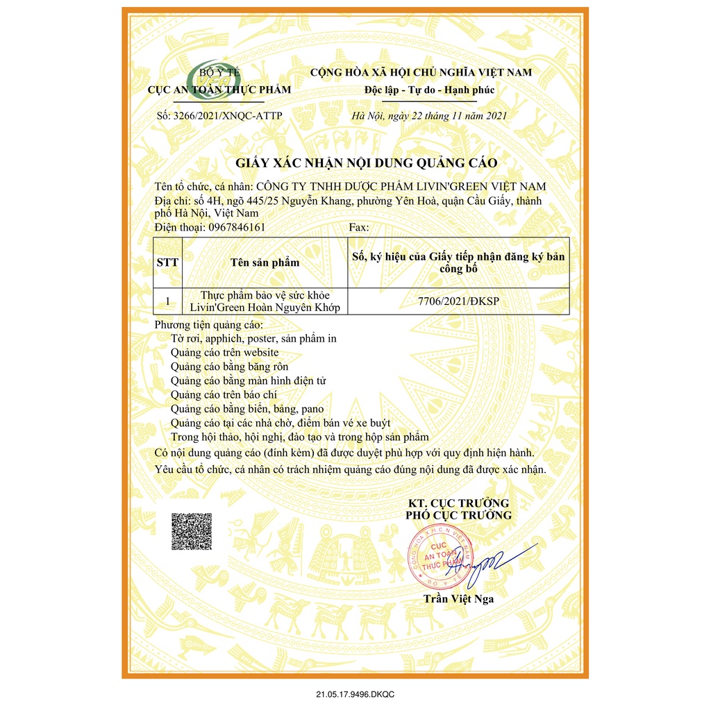 Viên uống Hoàn Nguyên Khớp - Thành phần từ thảo mộc - CT TNHH Livin' Green - Mạnh gân cốt, giảm đau mỏi cơ xương khớp