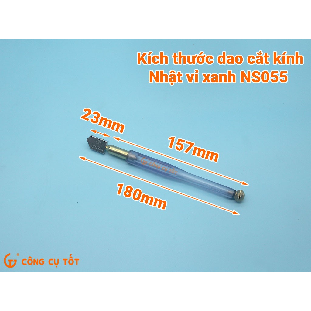 Dao cắt kính vỉ xanh NS055 kèm tra dầu