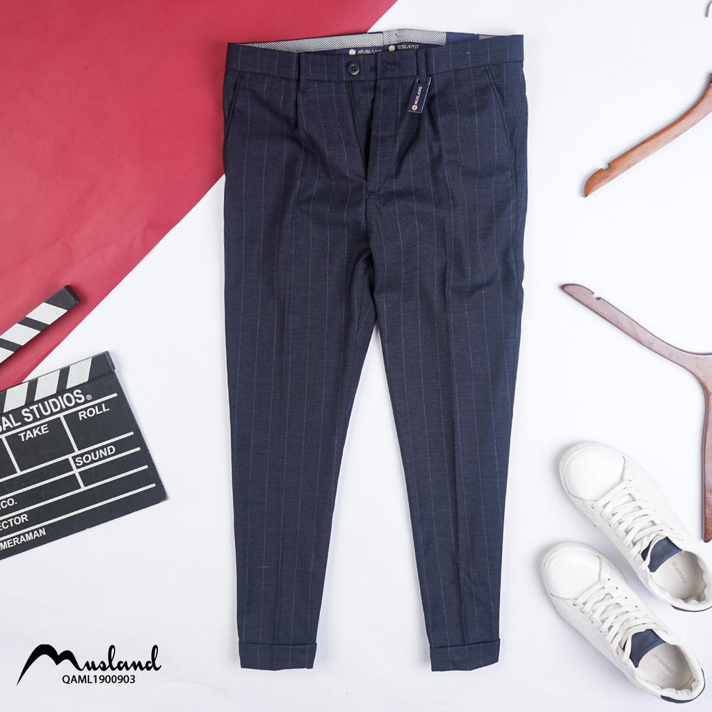 Quần tây lật gấu dáng slimfit co giãn nhẹ kiểu quần âu sọc dọc thời trang , 𝐅𝐑𝐄𝐄 𝐒𝐇𝐈𝐏 - QVML7 đẹpcháyhàng vài mã ạ