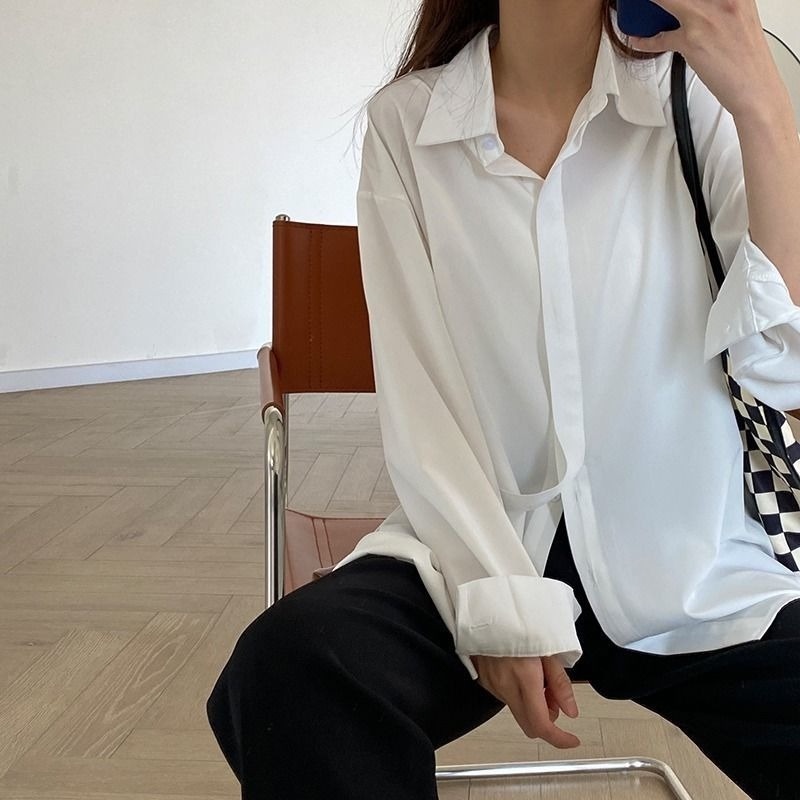 Áo Sơ Mi Nữ Dài Tay Cổ Bẻ Thời Trang Hàn