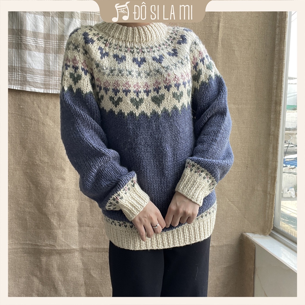 Áo Len Hoạ Tiết Chất Dầy Dặn Vintage | Secondhand | Đô Si La Mi | DD30 |