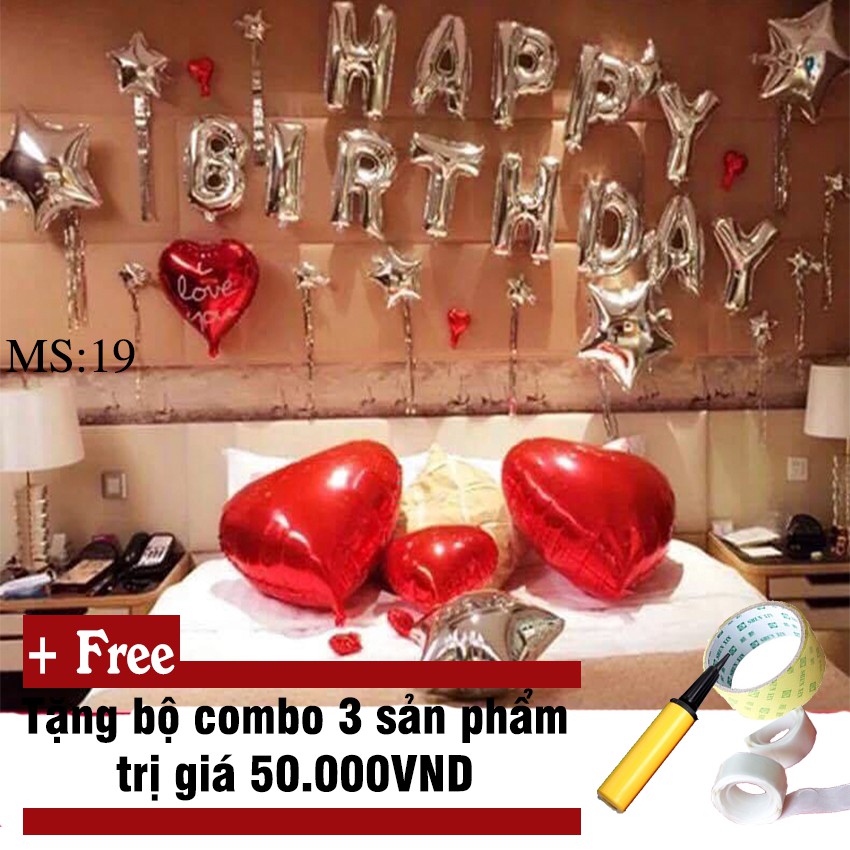 SET BÓNG SINH NHẬT TRÁI TIM LÃNG MẠN (MS19)