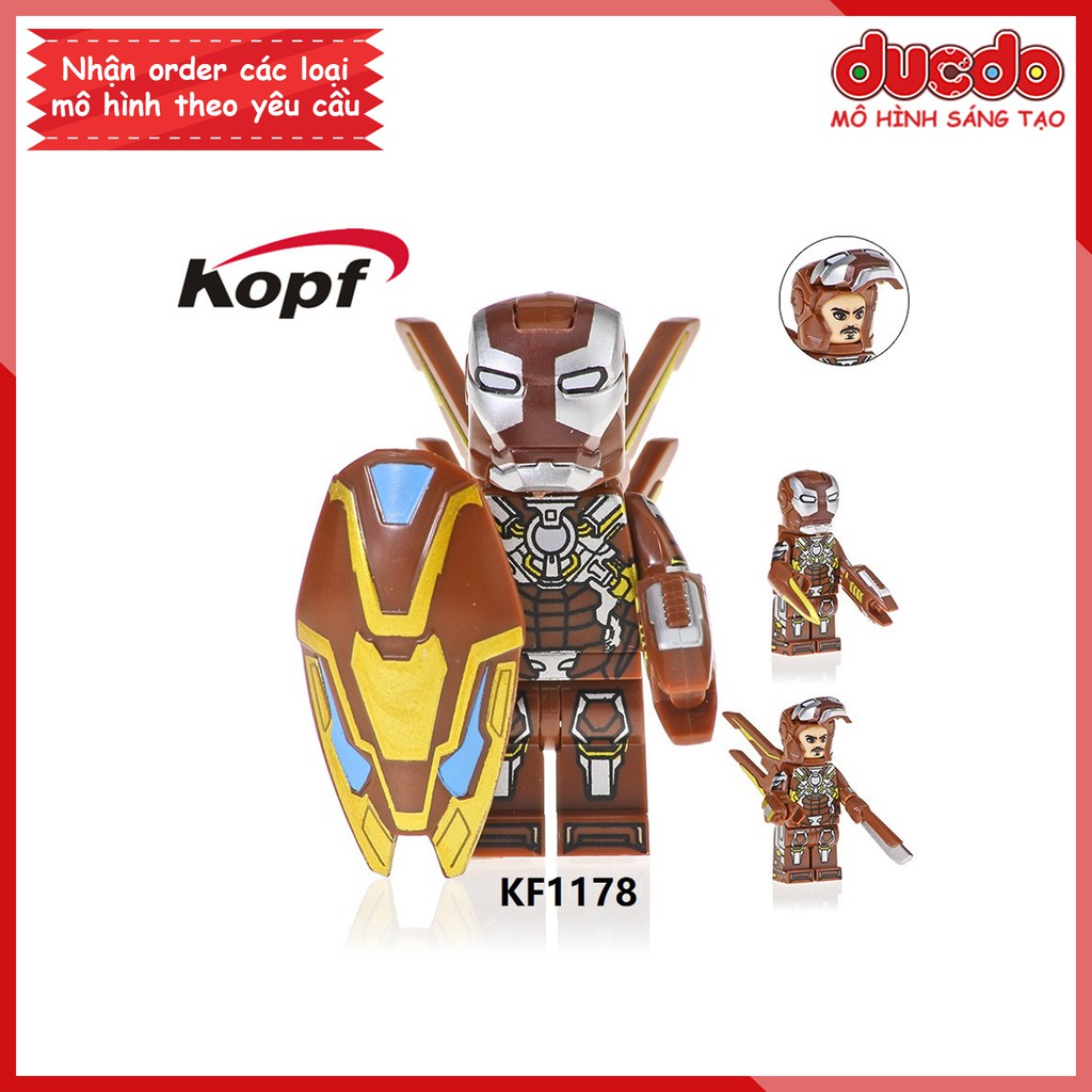 Minifigures siêu anh hùng Iron Man full giáp - Đồ chơi Lắp ghép Xếp hình Mô hình Mini EndGame Kopf KF6093