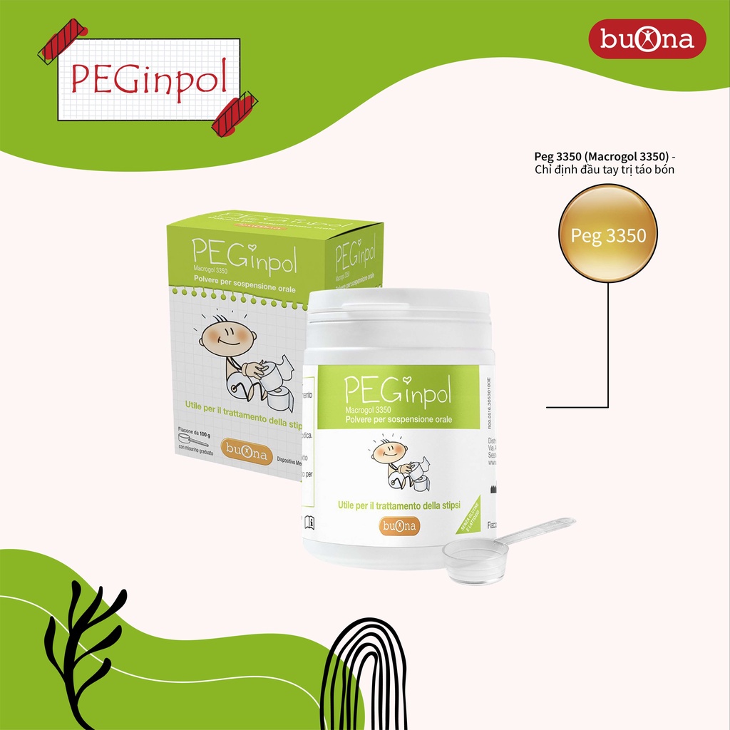 [GIÁ GỐC] PEGinpol Macrogol 3350 - Hỗ trợ táo bón cấp và mãn tính cho trẻ em (Lọ 100g)