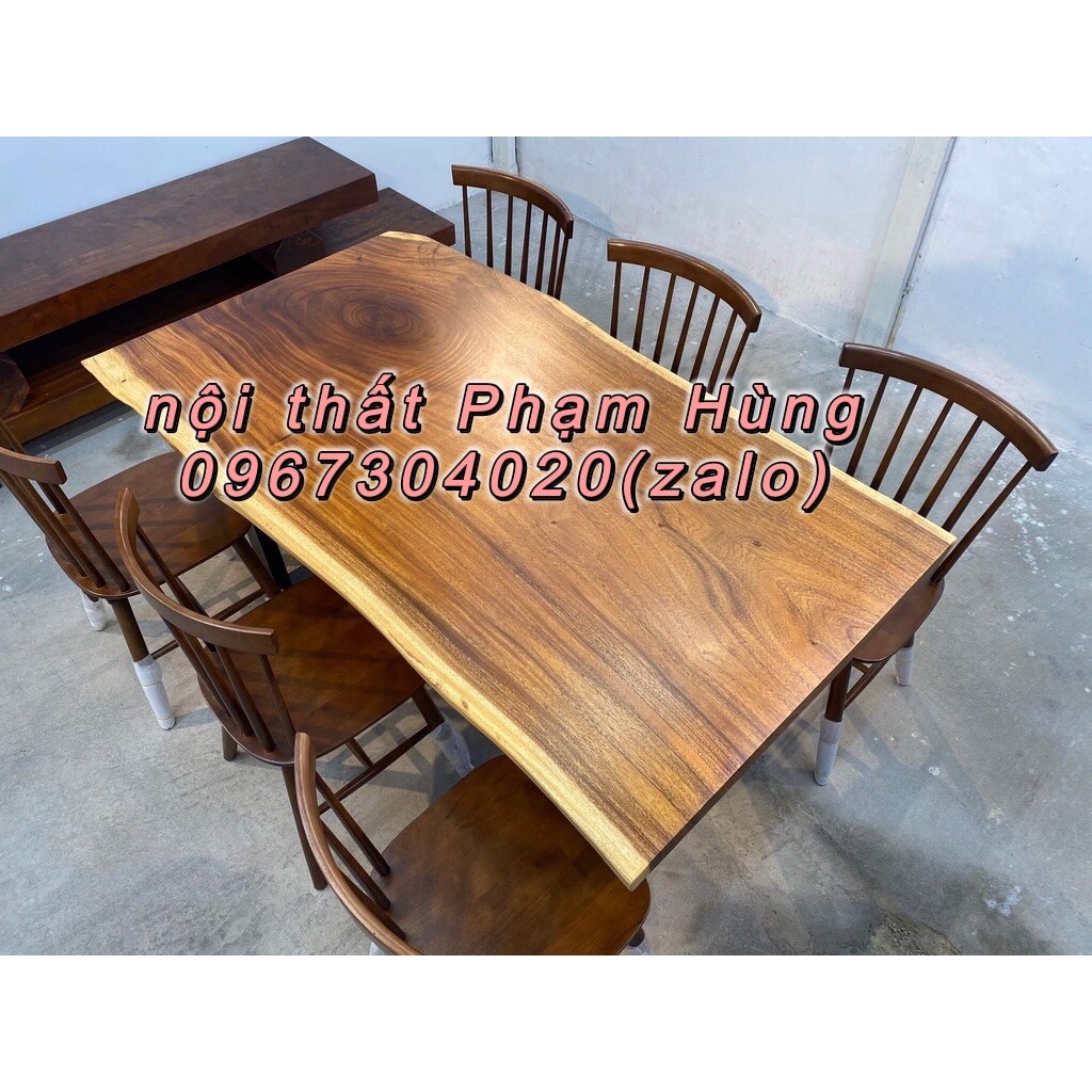 Bàn me tây nguyên tấm dài giá theo kích thước tặng kèm chân sắt