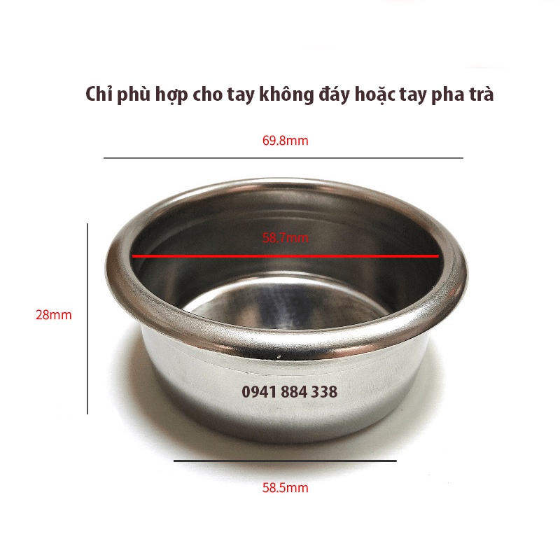 Giỏ Lọc Đơn Đôi 58mm - Basket 58mm - Linh Kiện Máy Pha Cà Phê