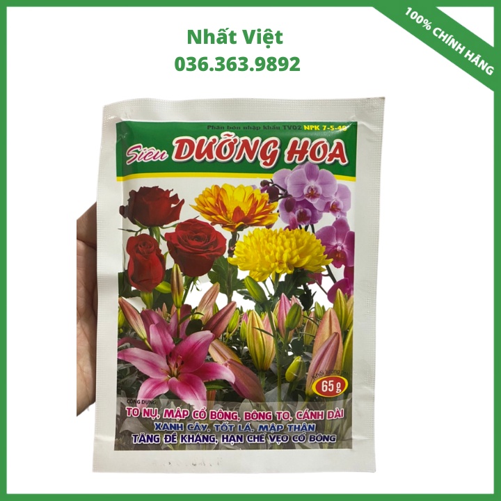 Phân bón nhập khẩu NPK, Kích ra hoa & Siêu dưỡng hoa chuyên dùng cho hoa hồng, hoa cúc , hoa ly, hoa Lan VTNN NHẤT VIỆT