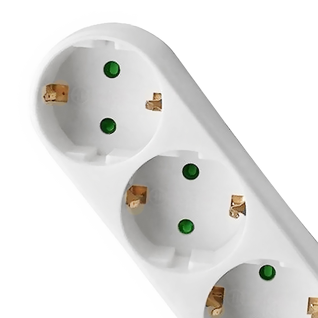 Runbu-EU Standard Three-pole Power Convert Plug Wall Socket 16A 250V 3way Outlet Triple German Standard Adapter