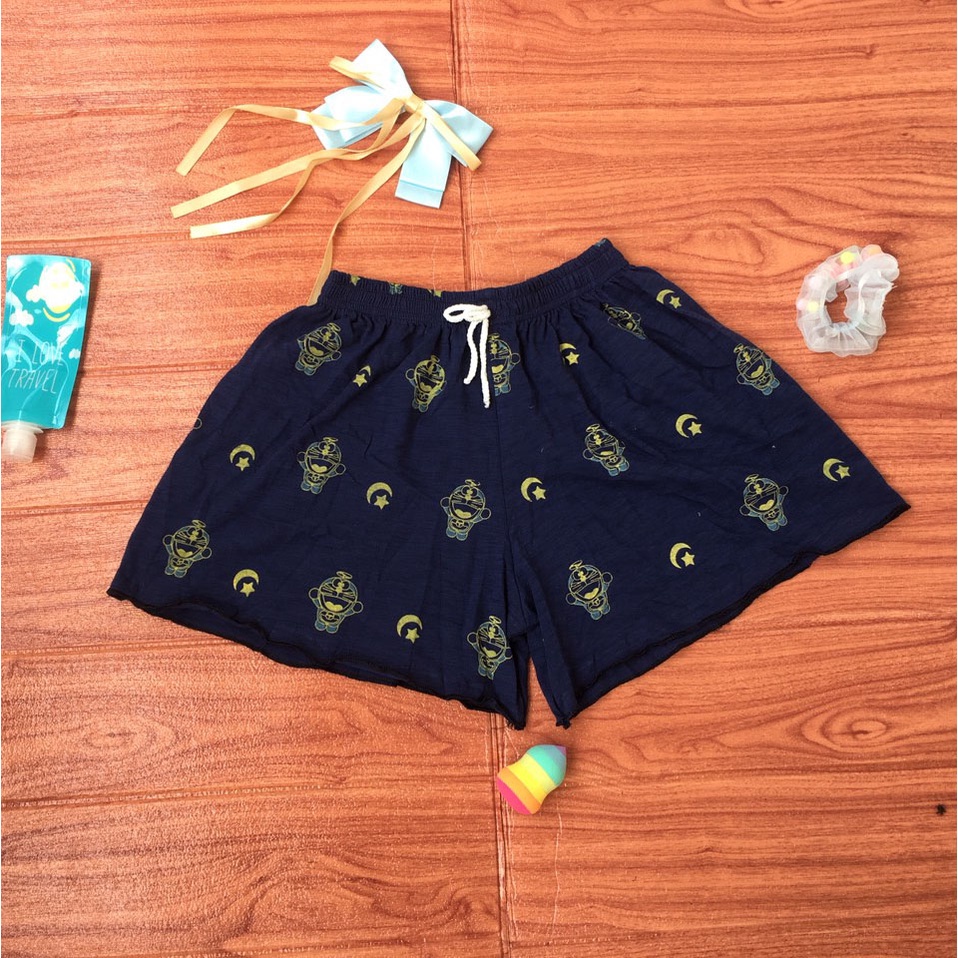 Quần Đùi Mặc Đi Ngủ Nữ ❤️ Quần Short Thun Dáng Ngắn Thiết Kế Viền Bèo Họa Tiết Hoạt Hình Cute salenka | BigBuy360 - bigbuy360.vn