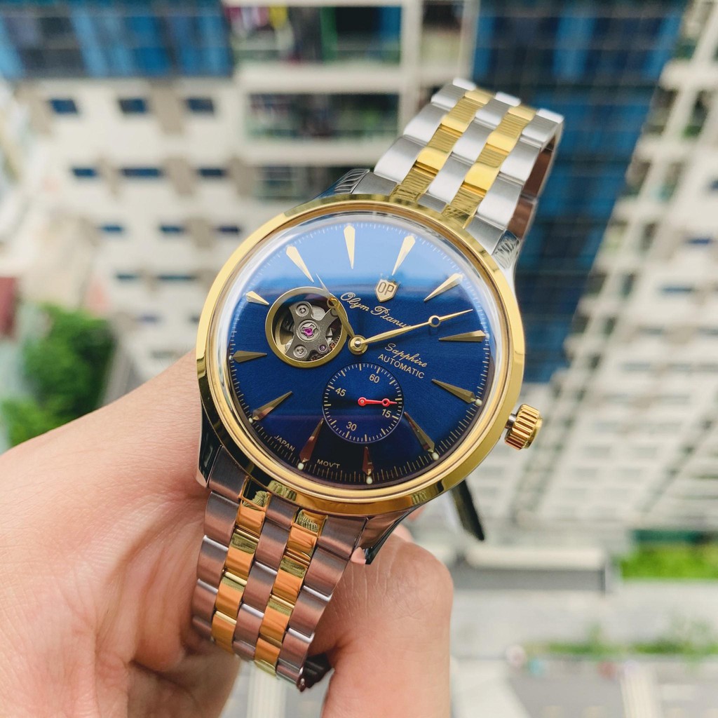 Đồng hồ nam dây kim loại Automatic Olym Pianus OP99141-77 OP99141-77AGSK xanh lam