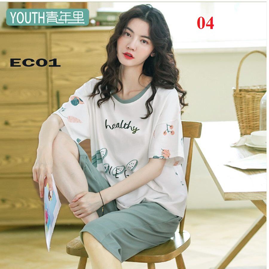 {Mã giảm giá + Hổ trợ Ship } Đồ bộ nữ, thun Cotton 100% cực mát, đủ size, 42-70kg