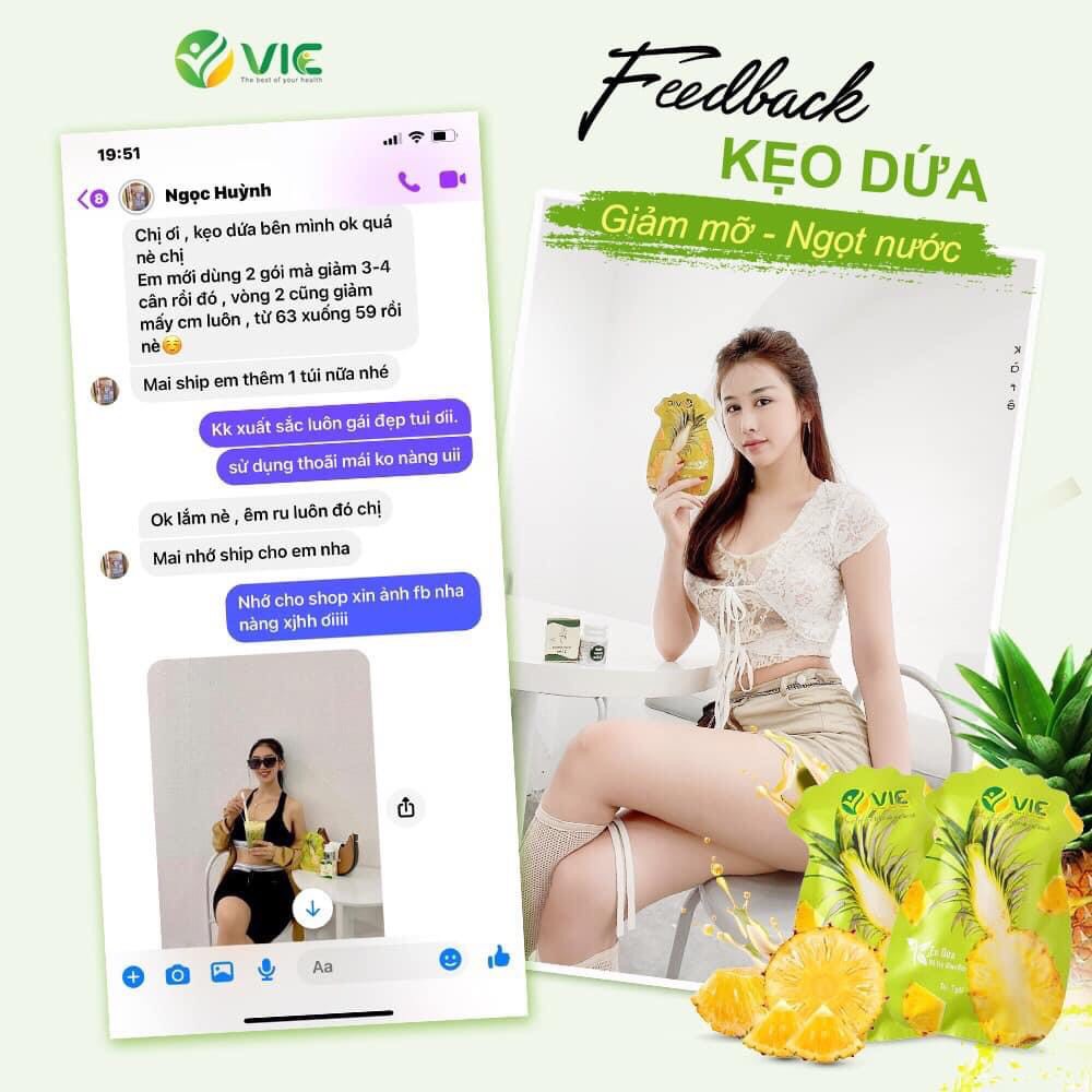 Kẹo dứa giảm cân VIC oganic ( 1 túi 7 viên) chính hãng cty 100%